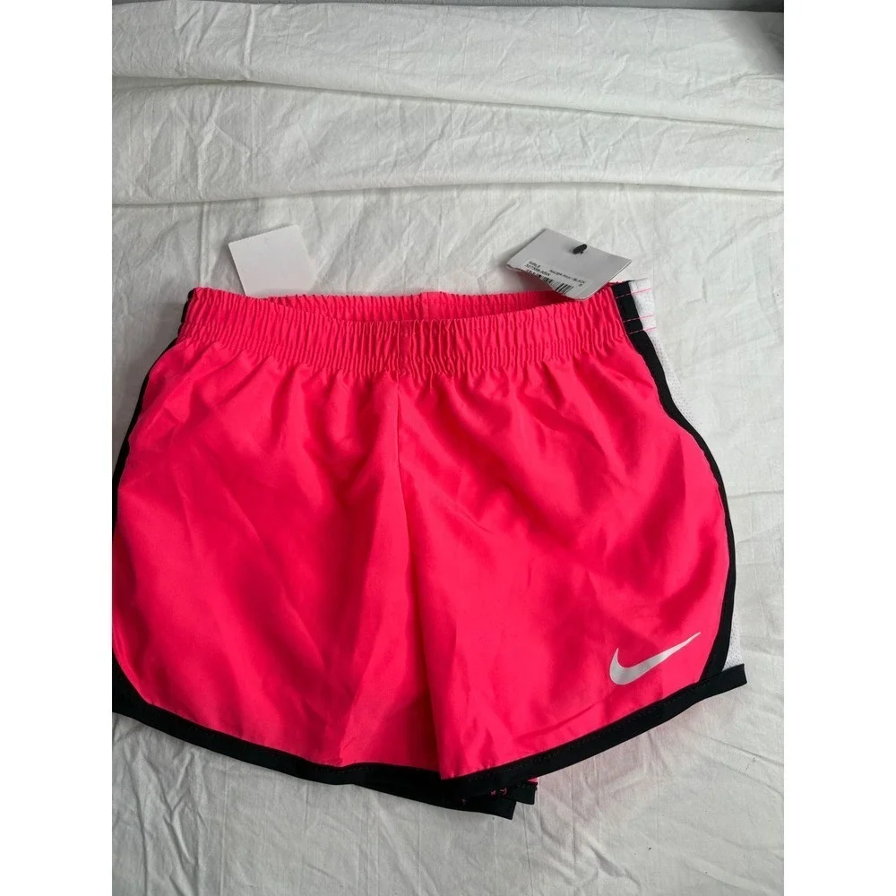 Nike Girls Racer Pink Black Dri Fit Athletic Shorts Size 6